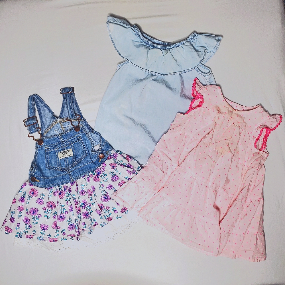 Three baby 12 month dresses Play condition